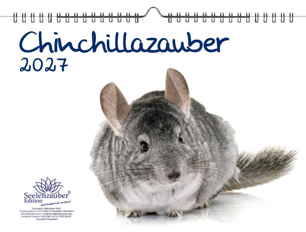 Chinchillazauber DIN A4 Kalender für 2027 Chinchilla - Seelenzauber