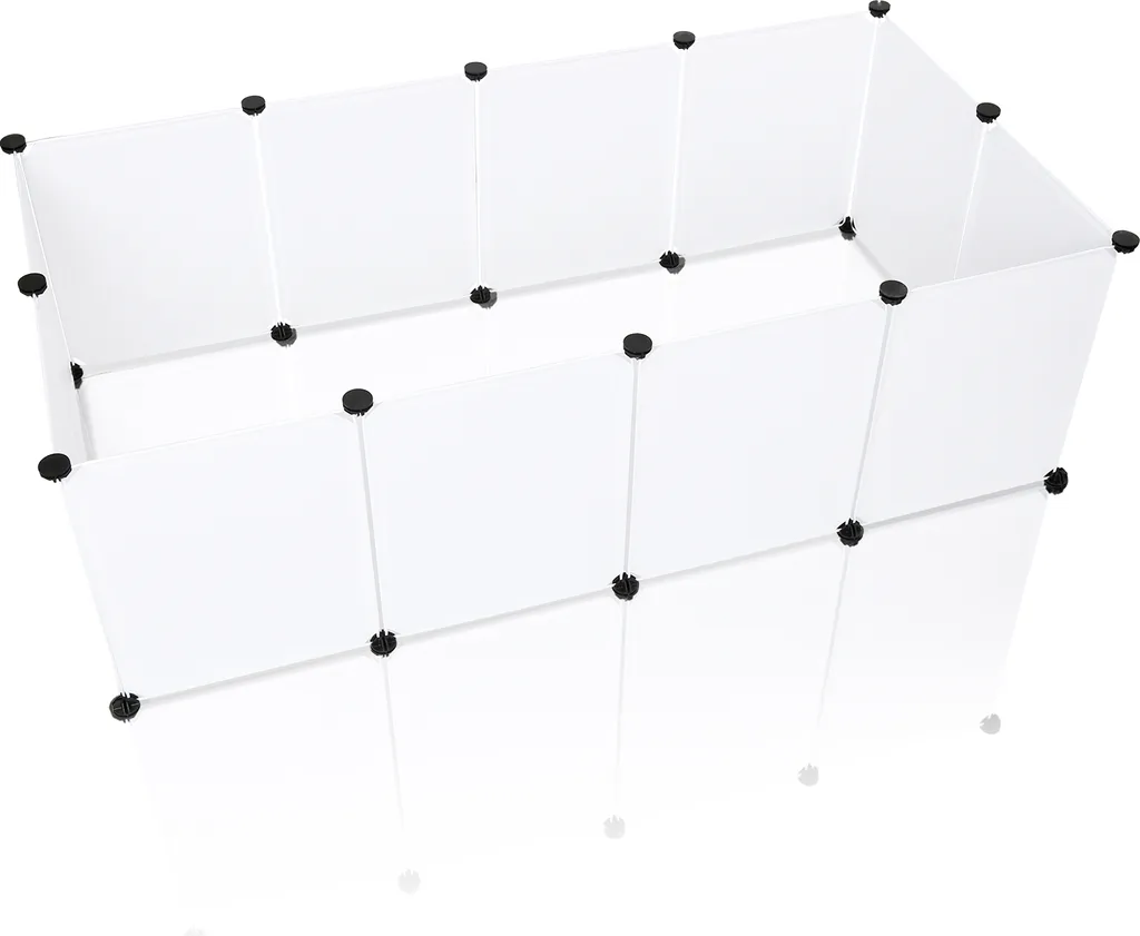 Fiqops Recinto per Piccoli Animali Fai-da-Te - Box Componibile Bianco