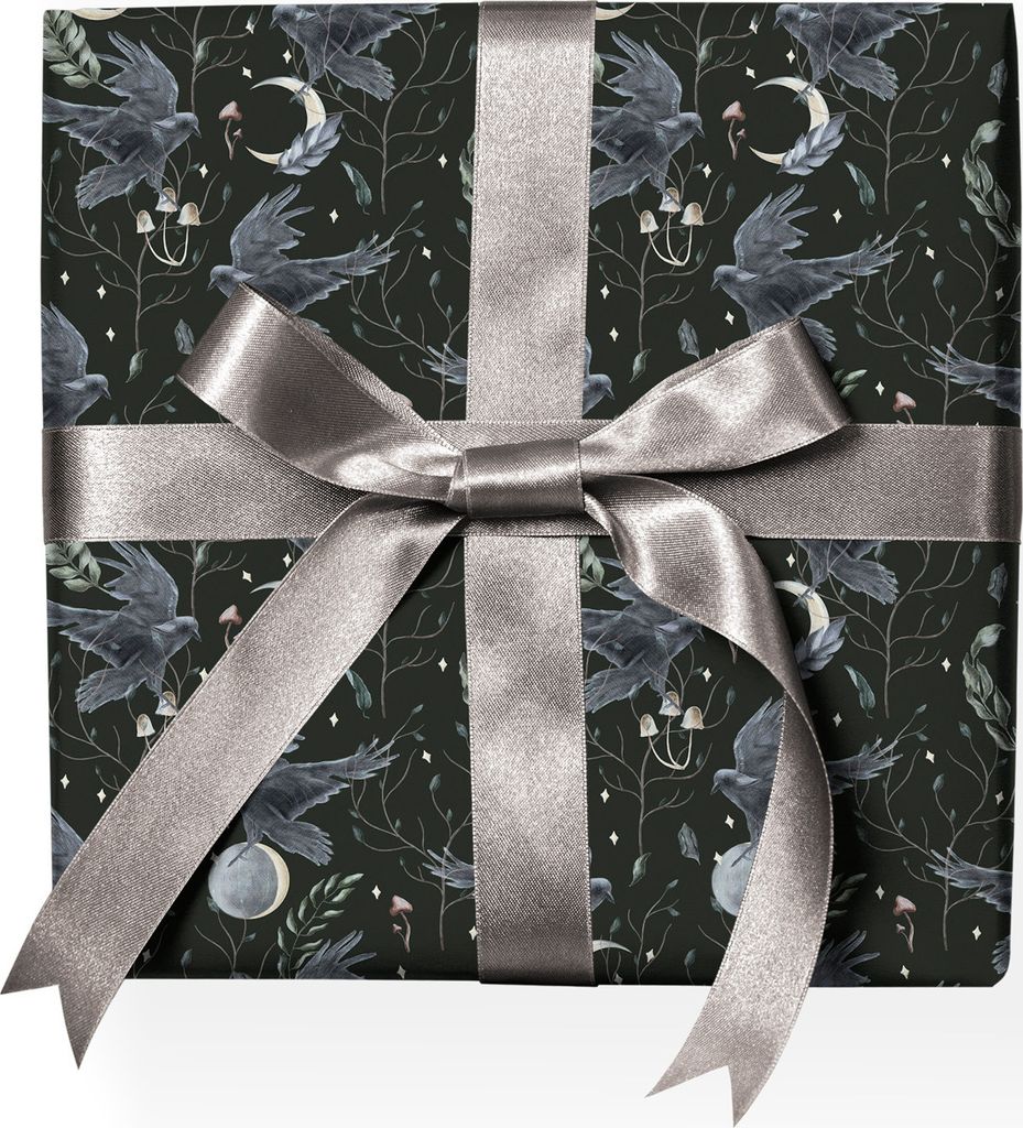 Cooles Geschenkpapier: Herbst Geschenkpapier mit Raben und Produktbild 