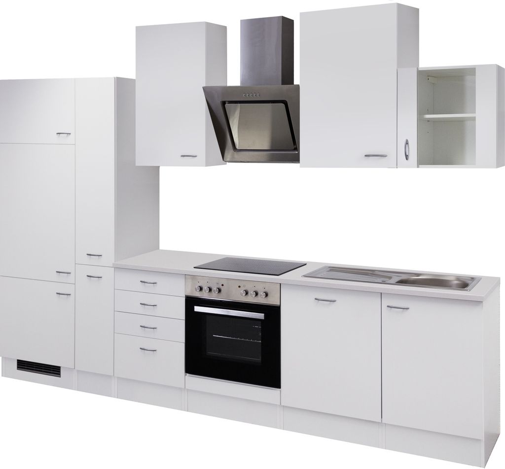 Küchenzeile mit E-Geräten & Geschirrspüler - 310 cm breit - Produktbild 