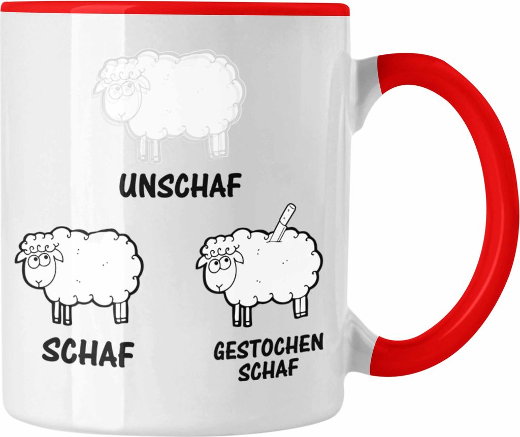 Trendation - Fotograf Tasse Geschenk Unschaf Schaf Gestochen Schaf Kameramann Kamera Fotografin Geschenkidee (Rot)