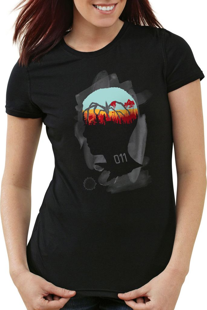 style3 Eleven 011 Damen T-Shirt, Farbe:Schwarz, Größe:S