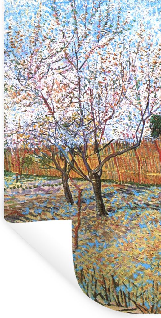 MuchoWow Wandtattoo Wandsticker Wandaufkleber Blühender Pfirsichbaum - Vincent van Gogh 40x80 cm Selbstklebend und Repositionierbar - Reposition...