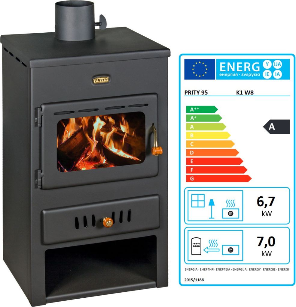 EEK A - Wasserführender Kaminofen Prity K1 W8 - 6.1 + 7 Kw Produktbild 1