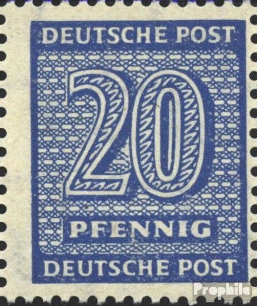 Briefmarken Sowjetische Zone (All.Bes.) 1945 Mi 134I Fleck zwischen 2 + 0 postfrisch Ziffer