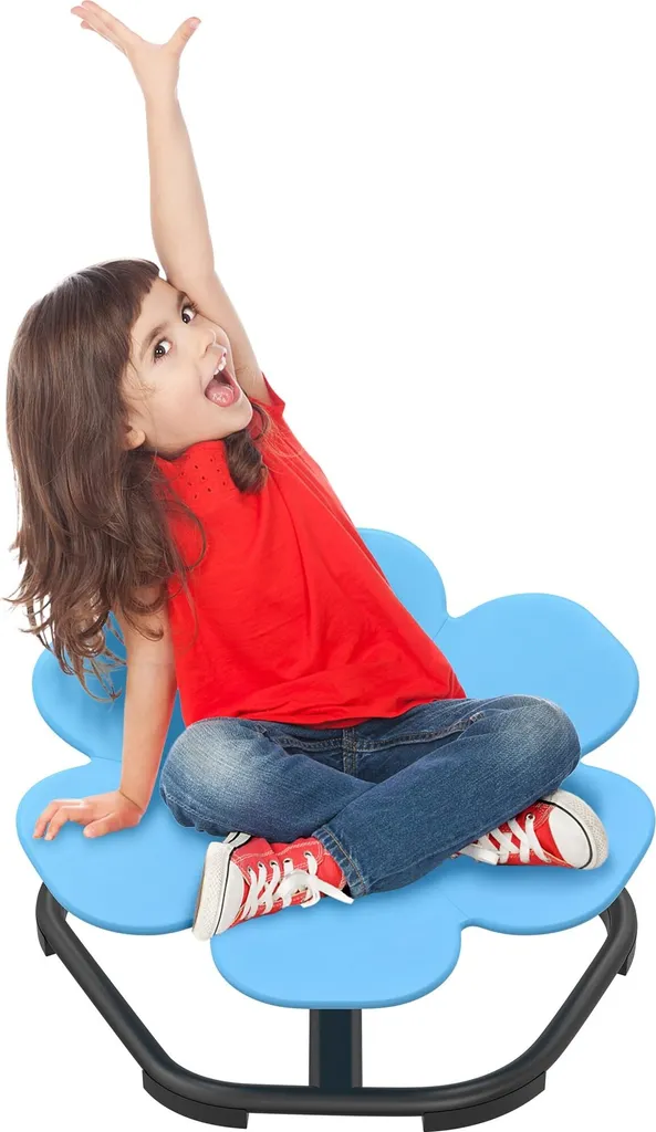 JOIEYOU Chaise Tournante Enfant Autiste pour Équilibre Sensoriel Bleu