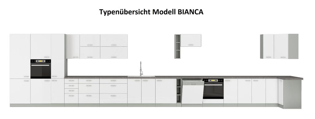 Frontblende für integrierten Geschirrspüler 60 cm Bianca Weiss Hochglanz 