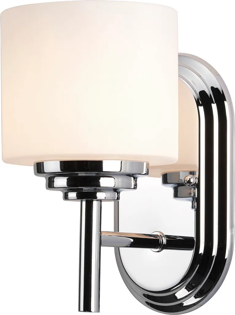 Applique murale de salle de bain IP44 Malibu en métal chromé brillant