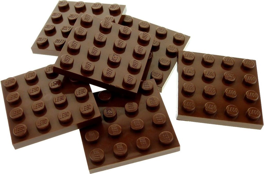 6x Lego Bau Platte 4x4 rot braun Grundplatte Basic Harry Potter 4225868 3031