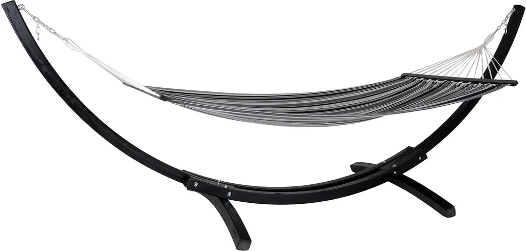 Hamac Tripoli gris noir confortable - Finis les maux de dos au jardin