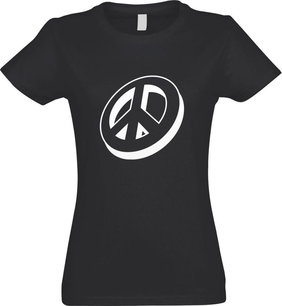 Kiwistar - T-Shirt tailliert - Damen - Graphit - Peacezeichen - Friedenszeichen - mit Motiv Bedruckt - Funshirt Design - Sport - Freizeit - Damen - L