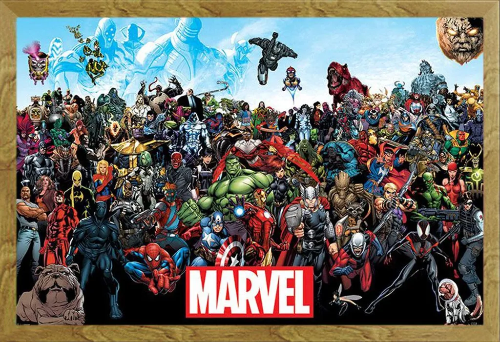 Poster Marvel Universe avec cadre Shinsuke en chêne et vitre acrylique