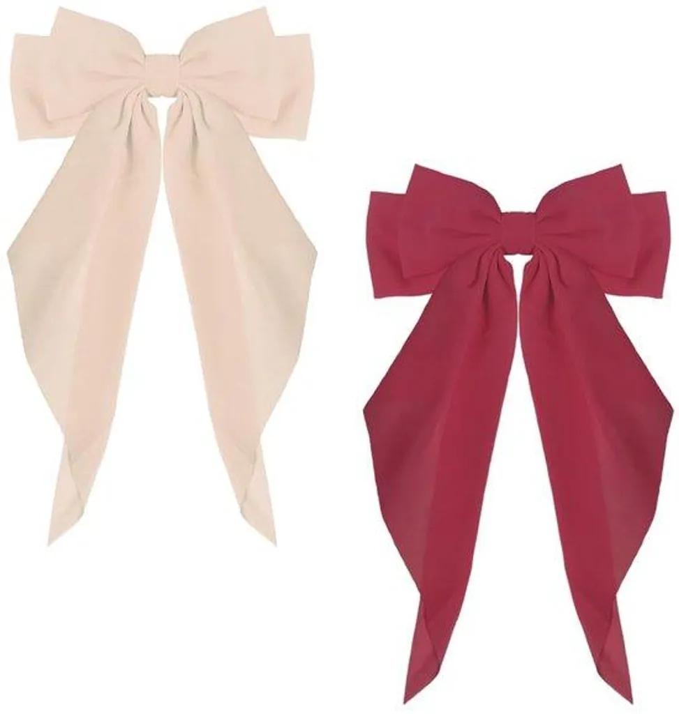 Barrettes à cheveux nœud rose mousseline pour coiffure mariage et fête
