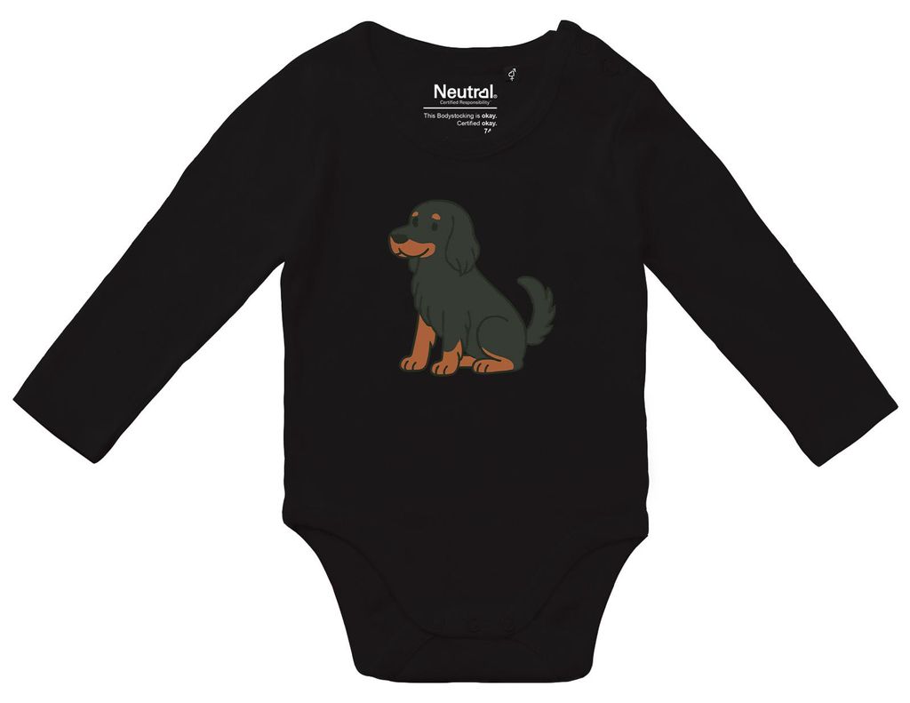 Huuraa Baby Body Gordon Setter Comic Gordi 74 Black Baumwolle Fairtrade Langarmbody Geschenkidee