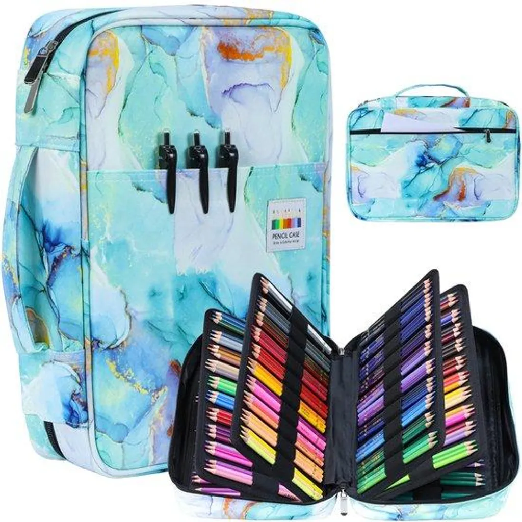 Pochette de transport pour 300 crayons d'art avec tissu imperméable