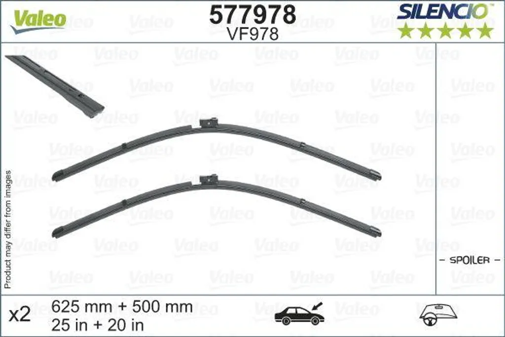 Valeo 577978 Essuie-glace OE 4K1998002C pour Audi A6 A7 A8 Q7 Q8 E-Tron