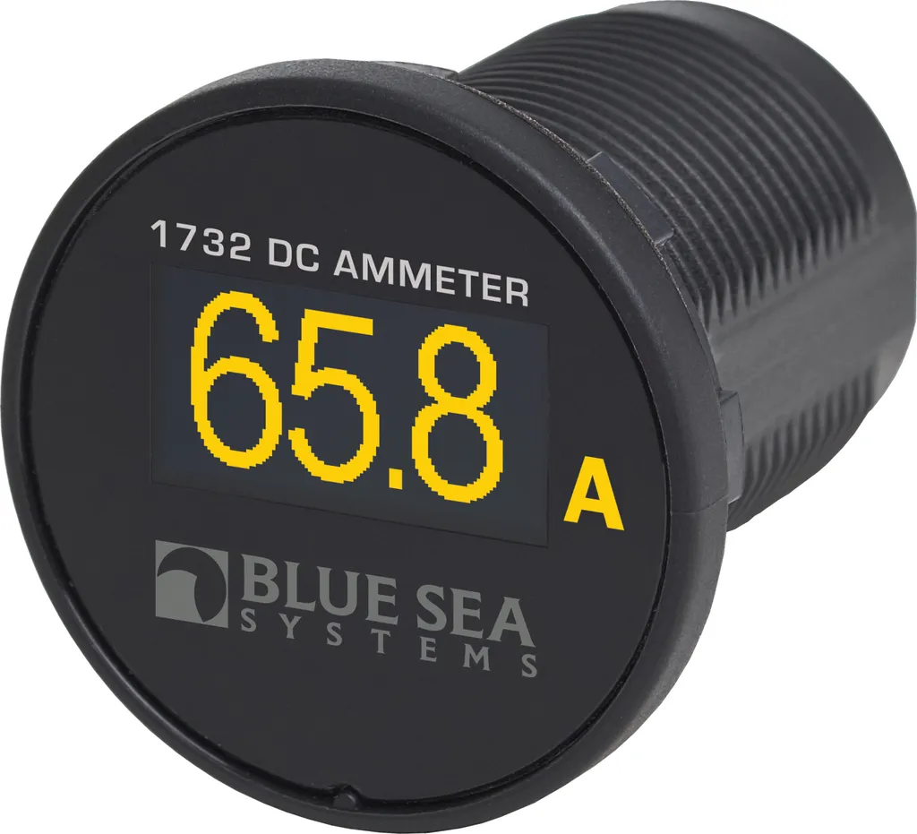 Ampèremètre Mini OLED 29mm Jaune Haute Précision 12V 24V Encastrable