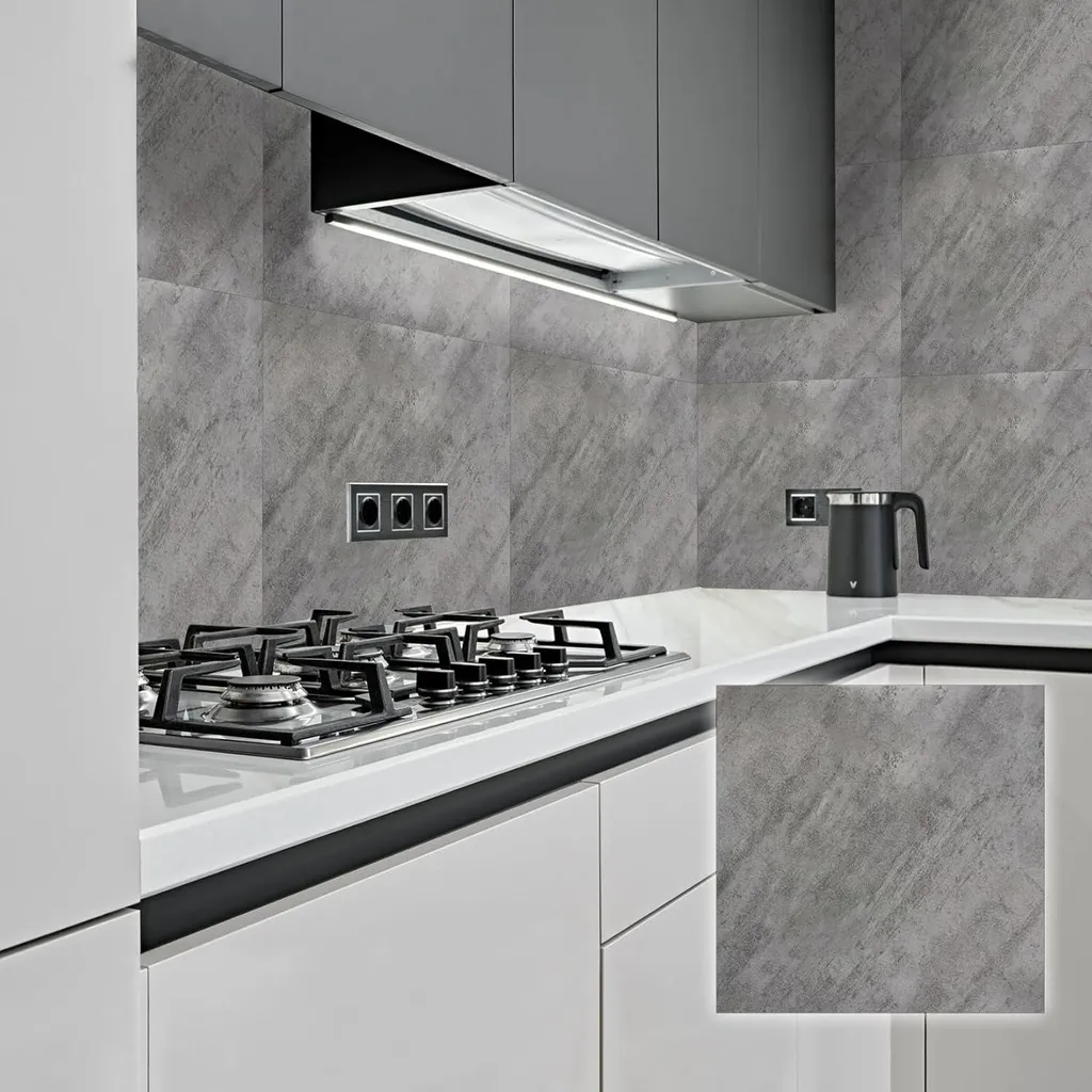 Mattonelle Adesive 30x30 cm Effetto Marmo Grigio - Set 20 Pezzi 1,8m²