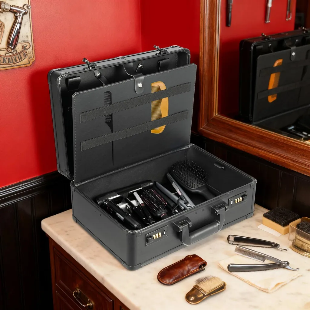 Valise de coiffure professionnelle à compartiments et serrure à code