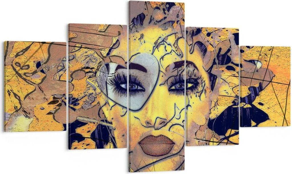 Bild auf Leinwand - Leinwandbild - Gesicht Frau - 125x70cm - Wand Bild - Wanddeko - Wandbilder - Leinwanddruck - Bilder - Kunstdruck - Wanddekorati...