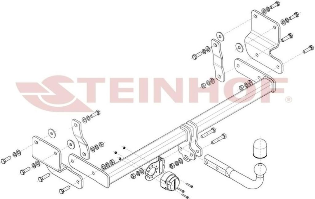 STEINHOF M-359 Anhängerkupplung 1850kg Max für MITSUBISHI PAJERO PININ (H6W, H7W)