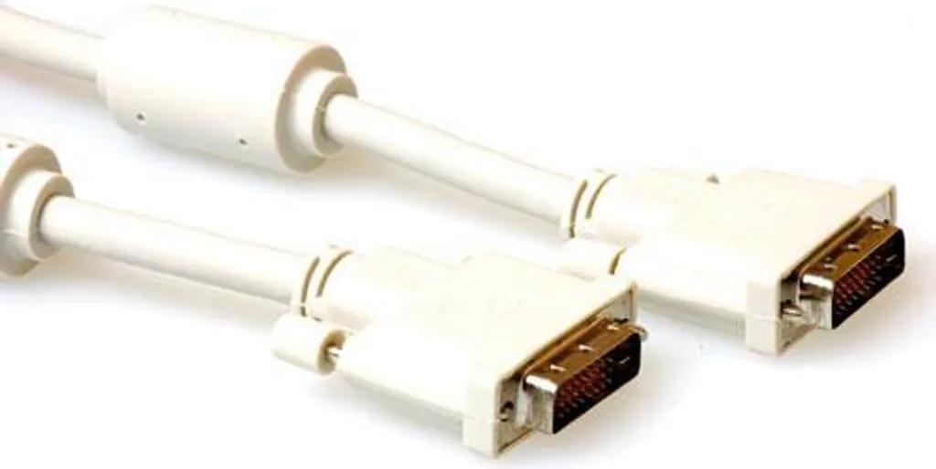 Câble DVI numérique 5m Dual Link ACT pour moniteur et écran PC ivoire