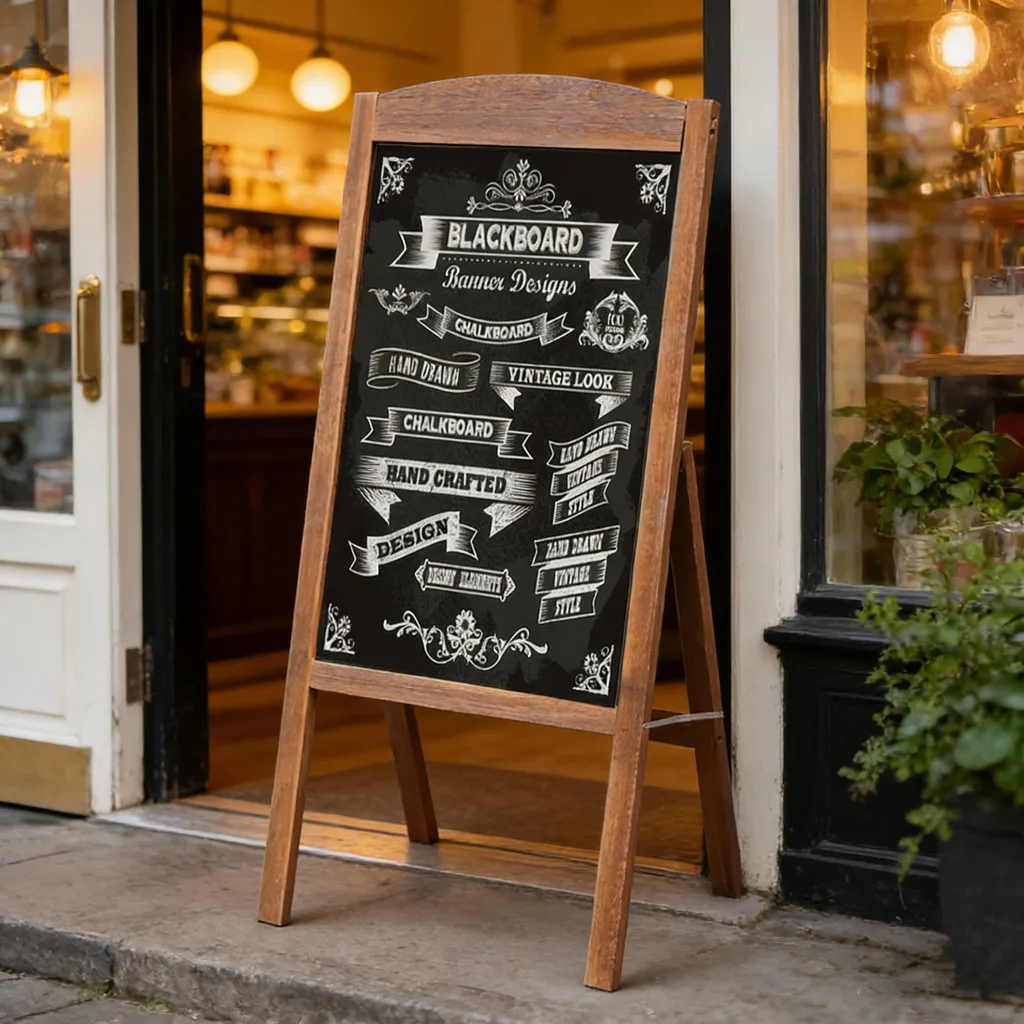 Lavagna Vintage FATIVO in Legno: Cavalletto Magnetico per Menu