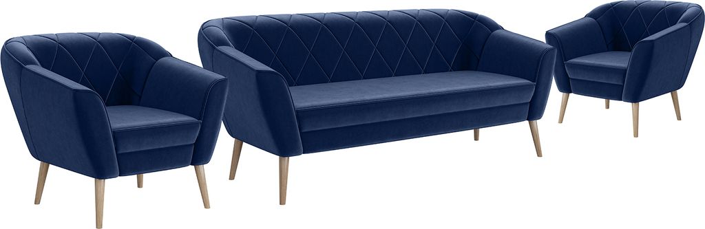 MEBLINI Mini Sofa Set 3-1-1 für Wohnzimmer - Mini Lounge für fünf Personen - Küchensofa - Sofa Klein - Sitzgarnitur - Polstergarnitur - Sofagar...