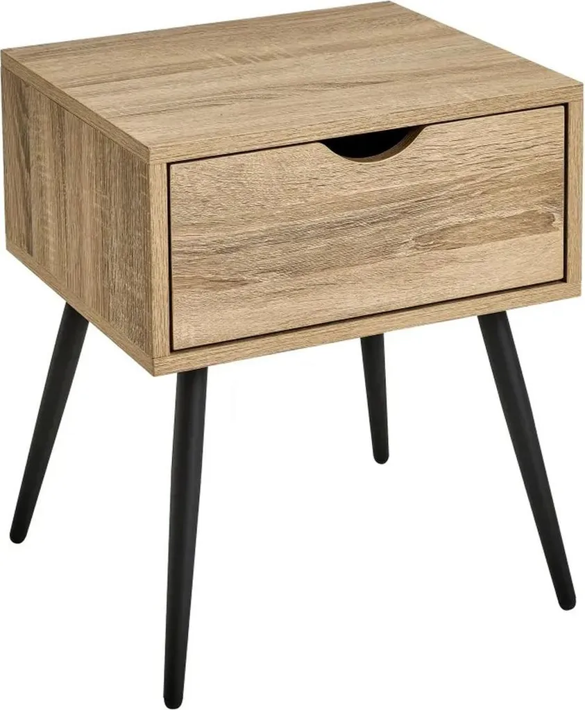 Table de nuit bois marron 40 cm de large avec tiroir HowHomely stable