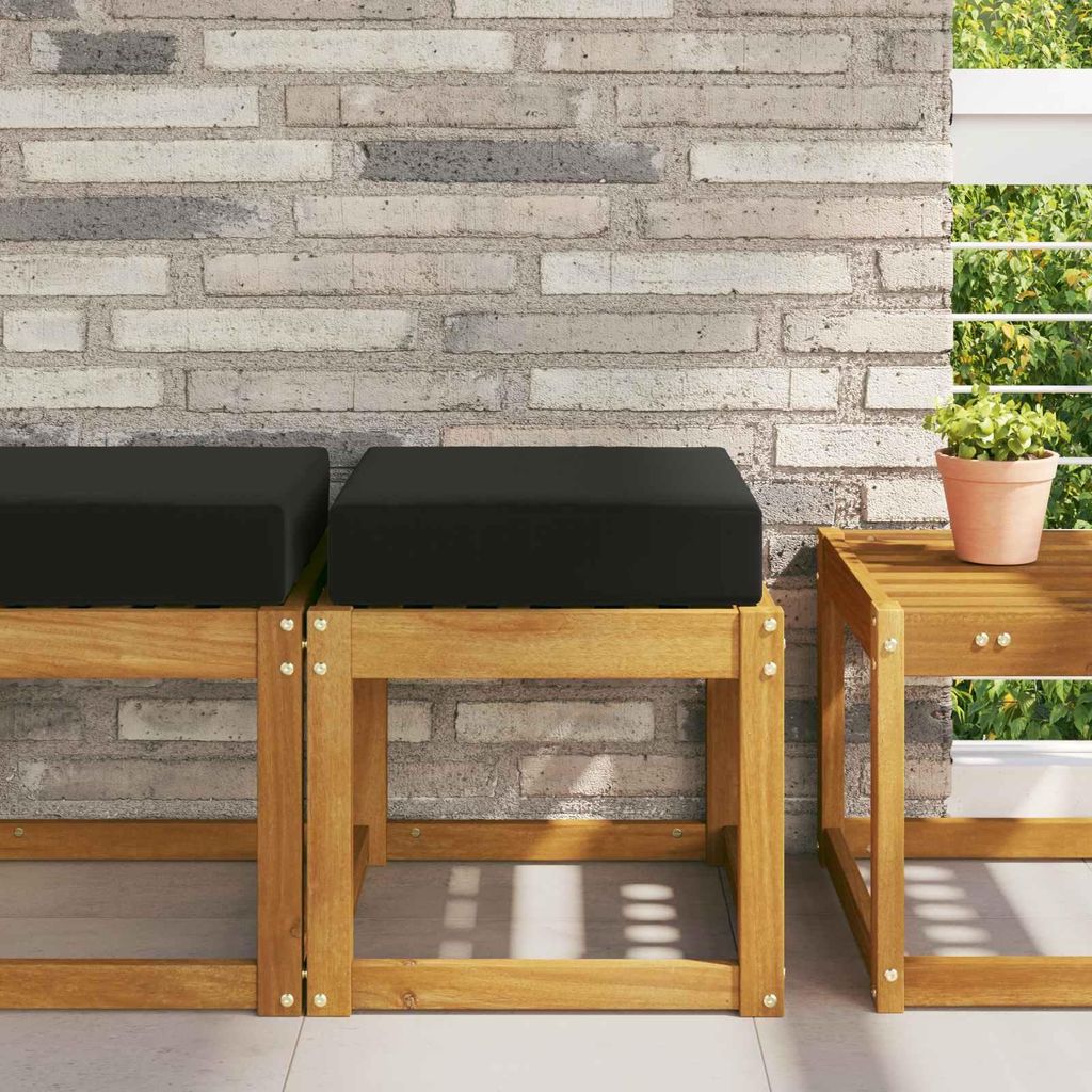 (Robust Möbel)Sitzkissen für Outdoor 1 PC - CLORIS - Gartenbank-Auflage - Indoor/Balkon - Schwarz 40x40x8 cm 100 % Polyester - Gartenmöbelau...