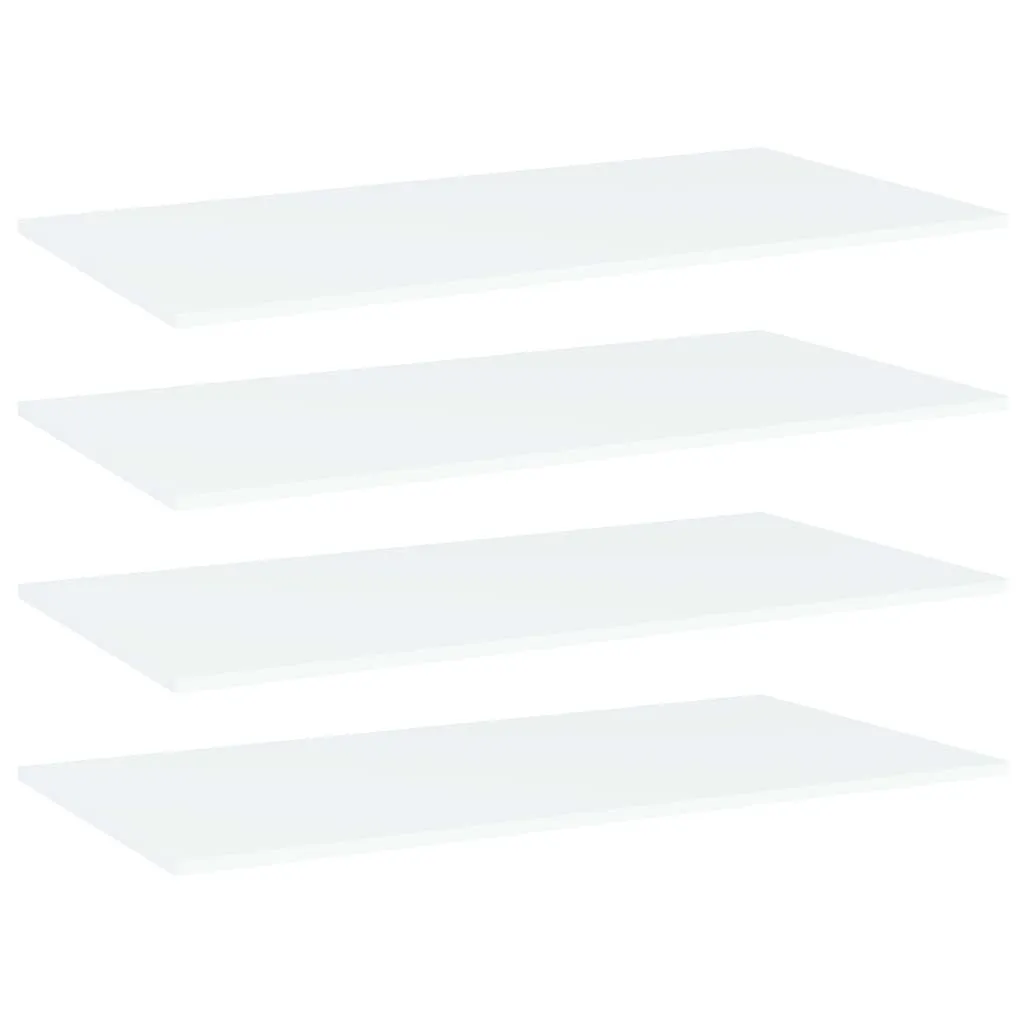 Planches étagères robustes en bois composite blanc 80x20 cm - 4 pièces
