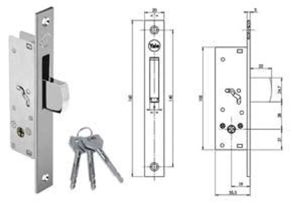 Serrure de montant Yale E20 YF5820 à verrou basculant façade 20 mm