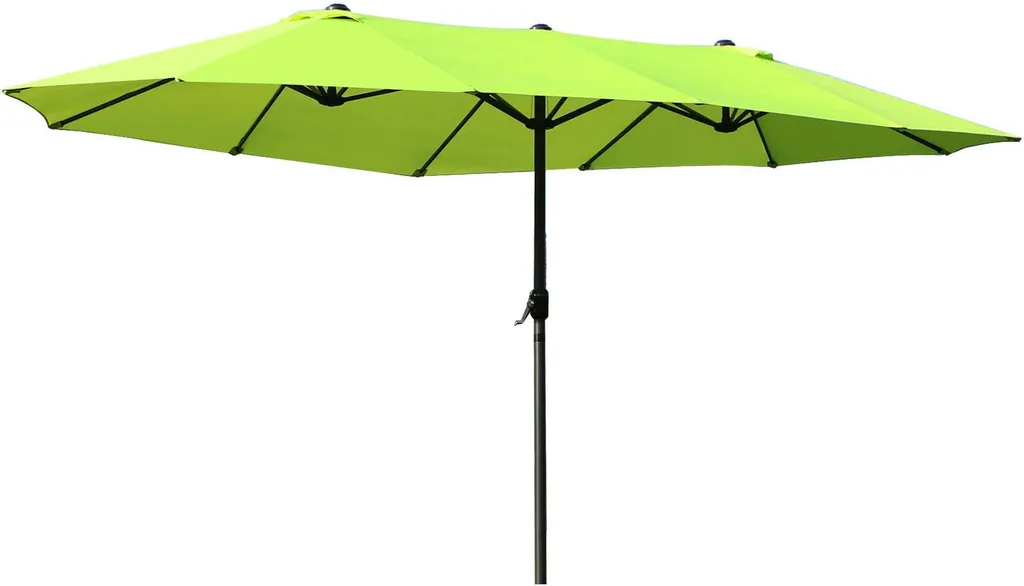 Parasol double ovale pour grande terrasse et table familiale Vert