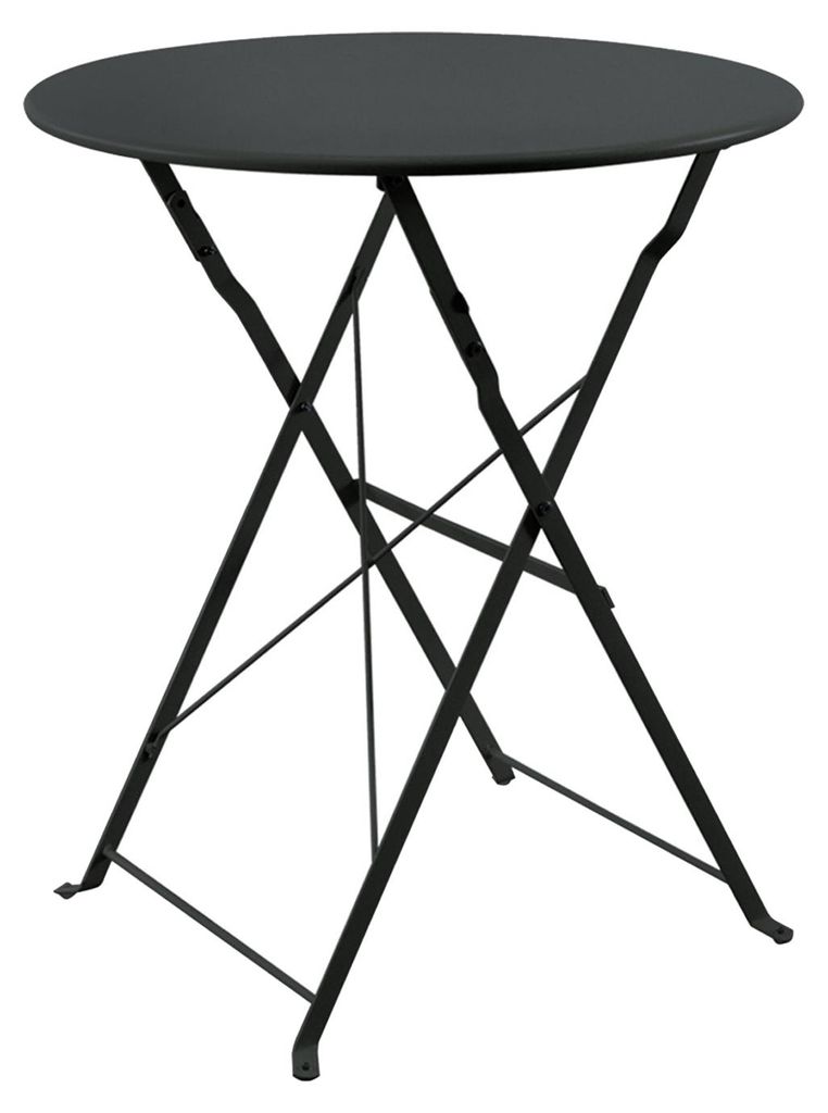 Gartentisch Basil Metall rund klappbar Schwarz Produktbild 