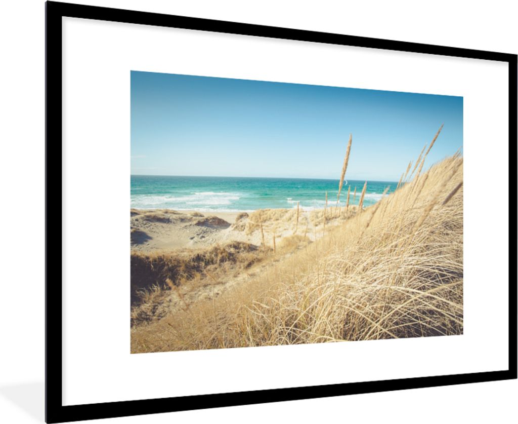 MuchoWow MuchoWow Gerahmtes Poster Strand - Düne - Norwegen 90x60 cm - Poster mit zchwarzem Bilderrahmen - Wanddekoration - Fotos