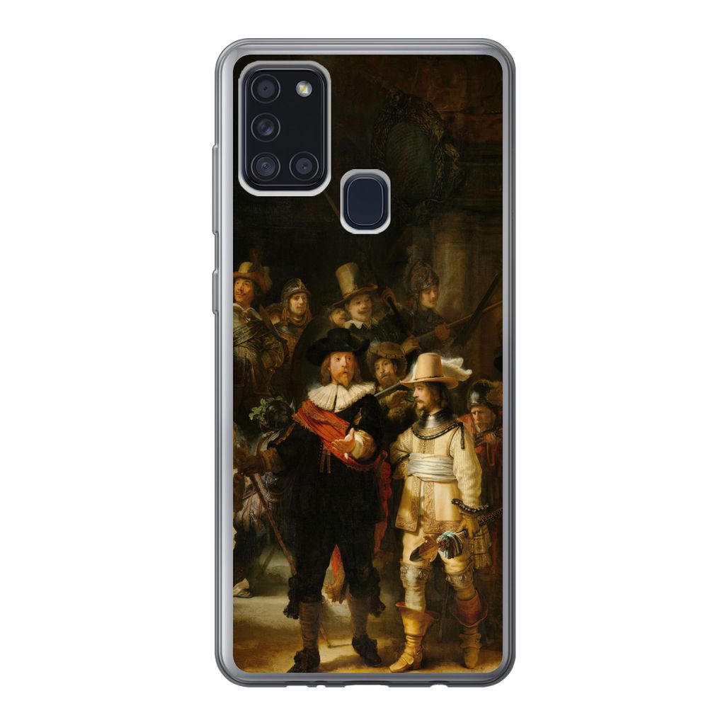 MuchoWow Handyhülle Schutzhülle Hülle für Samsung Galaxy A21s Die Nachtwache - Gemälde von Rembrandt van Rijn Silikon Softcase Handy Hülle ...