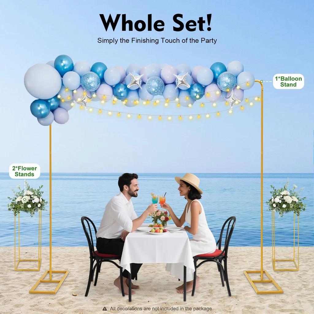 Support pour ballons en métal doré L - Structure stable et réutilisable - 2