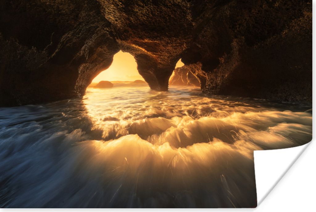 MuchoWow Poster Meerblick aus einer Höhle in Australien 30x20 cm - Plakate - Print