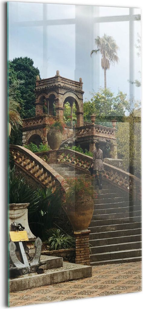 Designer Glasbild - Wandbild - Glas Bild - 70x140 cm - Park Villa Comunale Di Taormina Italien