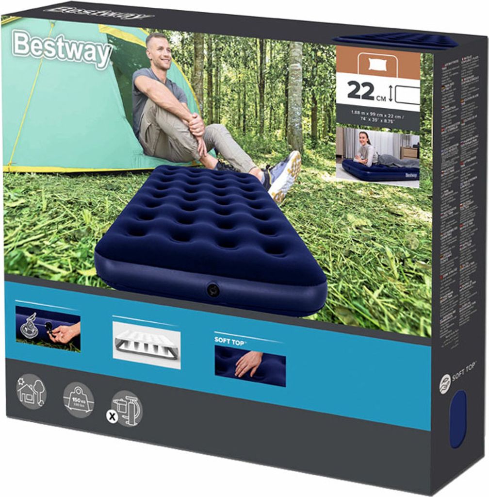 Dmuchany materac flokowany Bestway 188×99×22 cm 67001 Zdjęcie produktu 