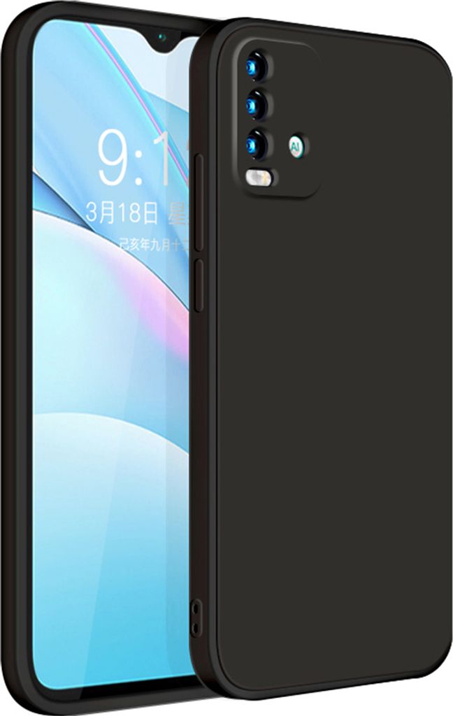Redmi 9T Hülle, LaimTop Slim Liquid Silikon Gel Gummi Schutzhülle für Xiaomi Redmi 9T / Redmi 9 Power Schwarz