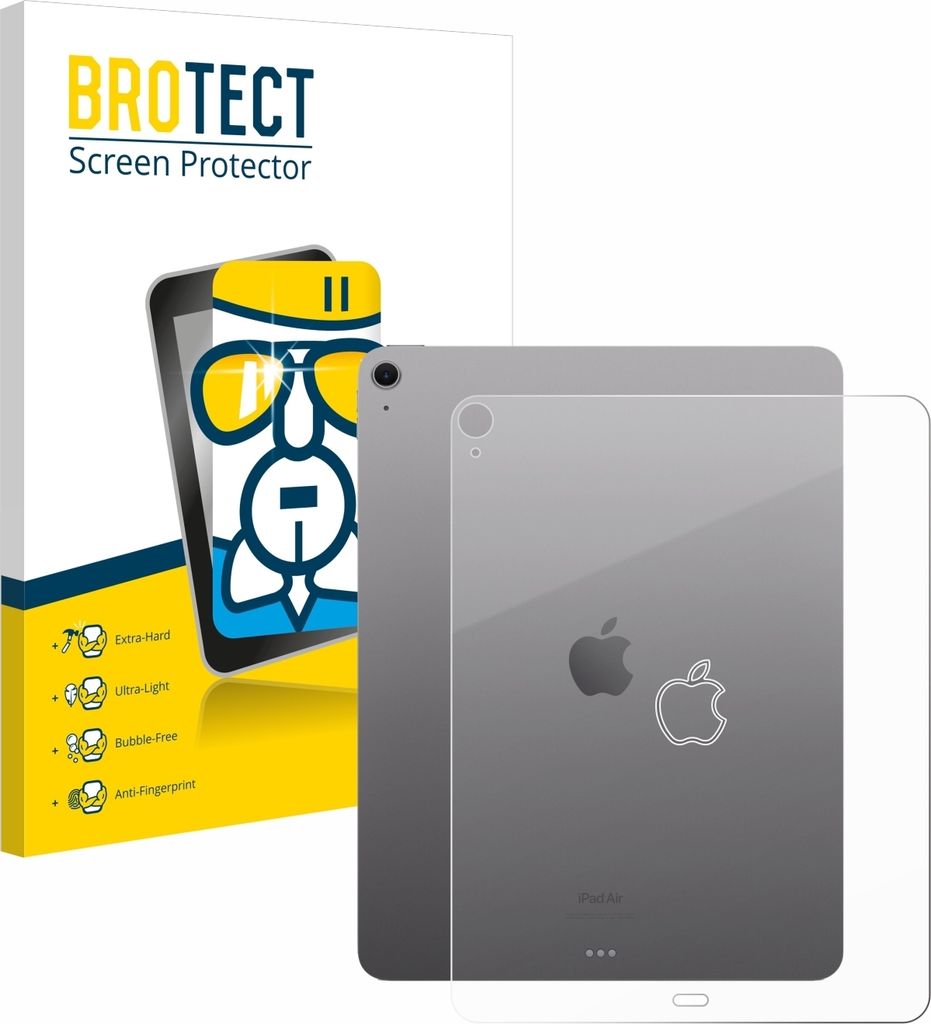BROTECT Schutzglas für Apple iPad Air 13" WiFi 2024 (Rückseite) Schutzfolie Displayschutz Display Schutz Glas Folie klar