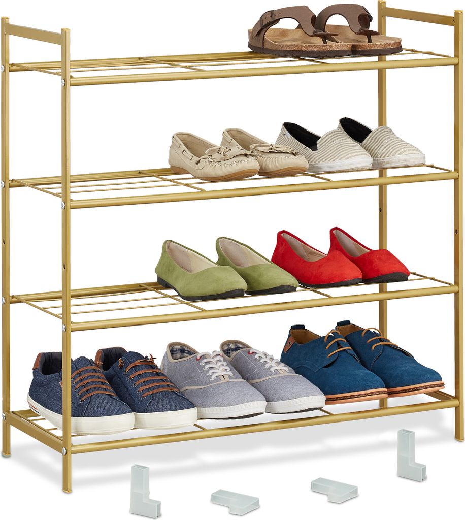 Regał na buty Relaxdays, metalowy, 4 półki, z możliwością Zdjęcie produktu 