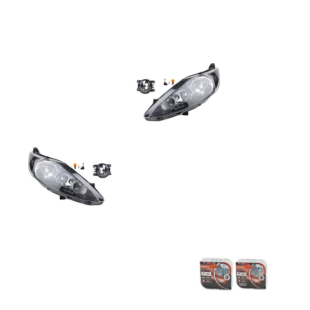 Johns, Scheinwerfer + Osram Night Breaker Laser passend für Ford Fiesta 08 10/08-11/12 L 8200074008 6202E1 00006202E1 6710027 0000620639 620639 00...
