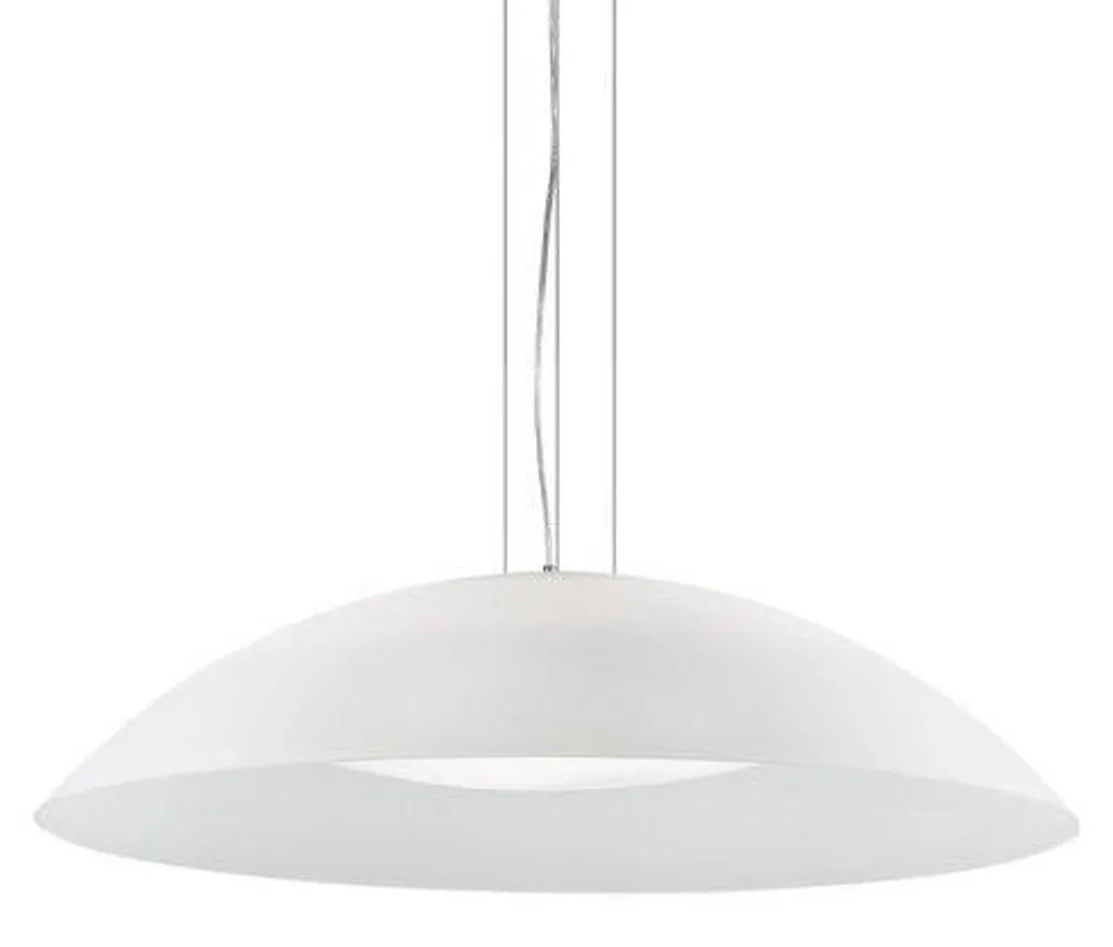 Lustre suspension triple LENA blanc 64cm pour éclairage de salon