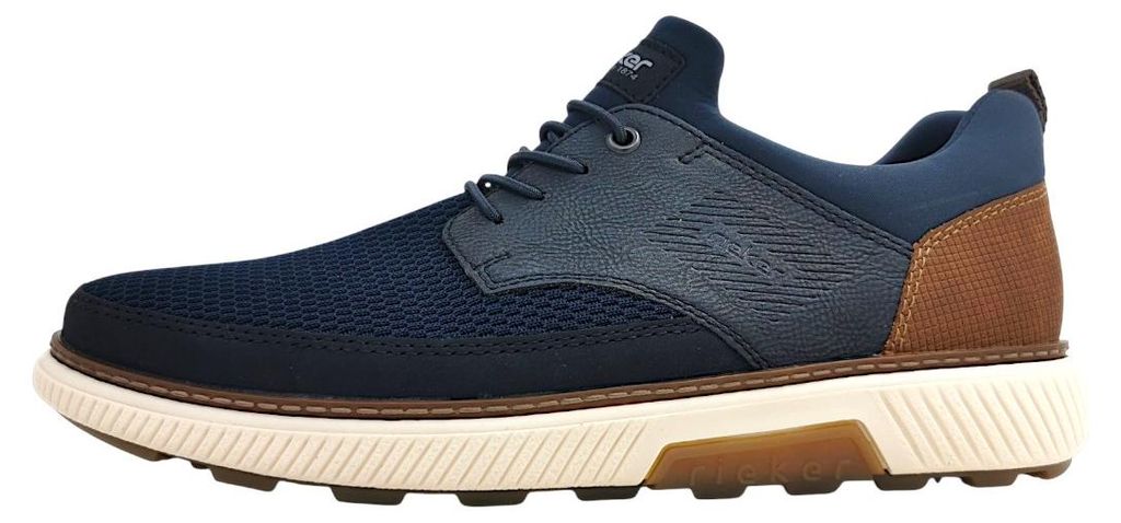 Scarpe da uomo Rieker, mocassini con lacci, colore blu, per Immagine del prodotto 