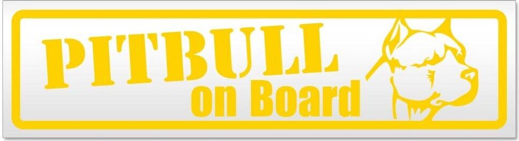 Kiwistar Pitbull on Board Magnetschild Schild magnetisch - 45cm Gelb - Magnetfolie für Auto PKW Kfz