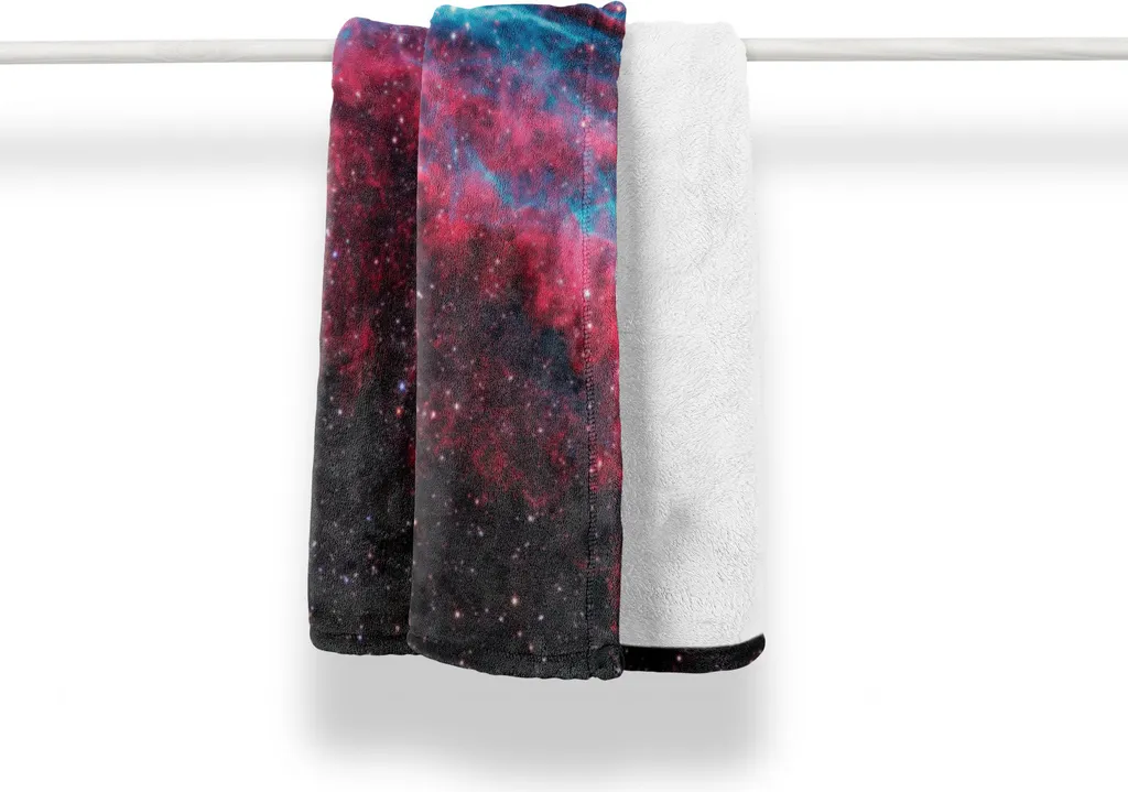 Plaid 125x175 Space Galaxy | Coperta Termica Flanella Magenta ABAKUHAUS