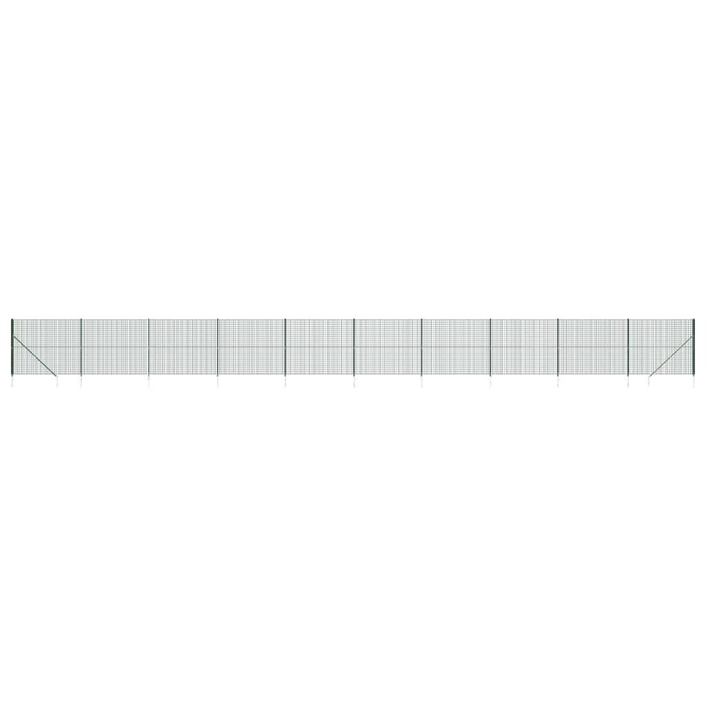 Maschendrahtzaun mit Bodenhülsen Grün 1,4x25 m