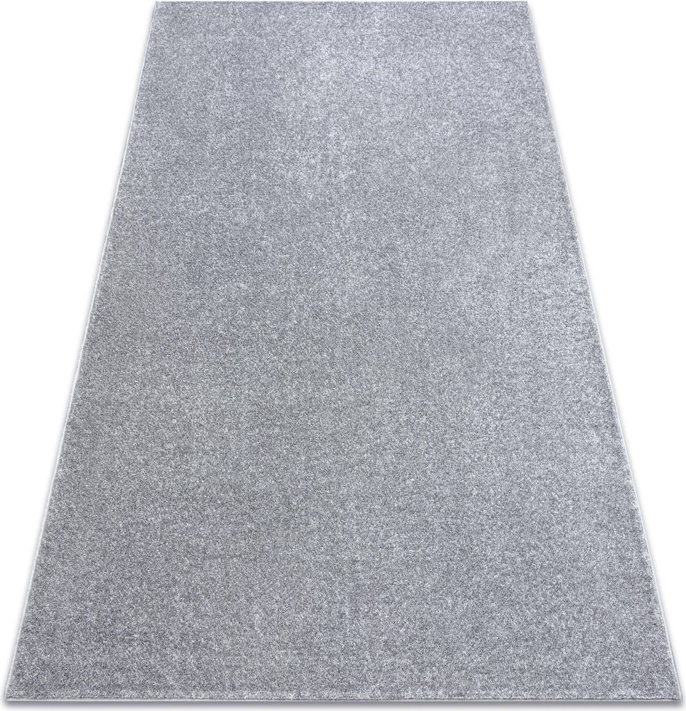 Teppich Teppichboden SANTA FE silber 92 eben, glatt, einfarbig Grau 100x200 cm